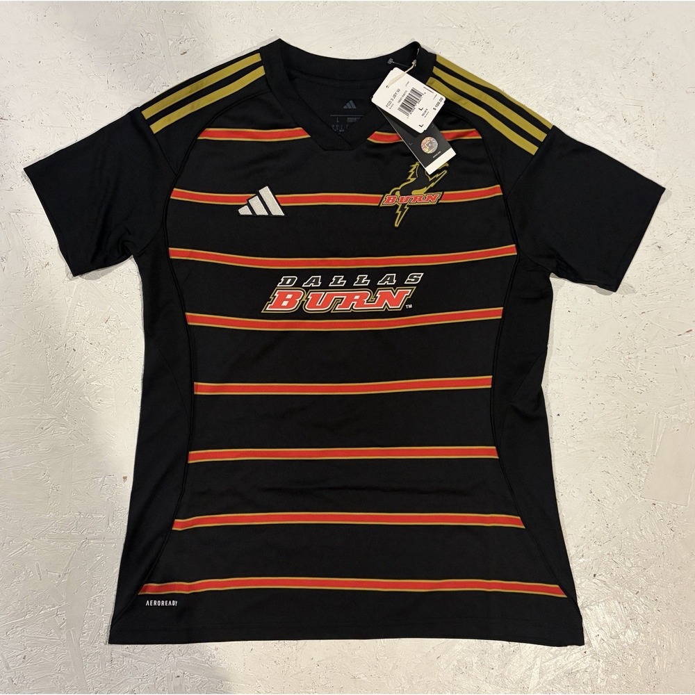 NWT adidas Dallas Burn FCD 3 MLS Womens Large Retro Soccer Jersey JI7358